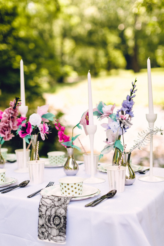 Paper flower tablescape