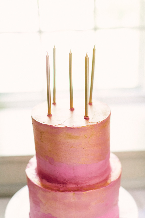 pink birthday cake