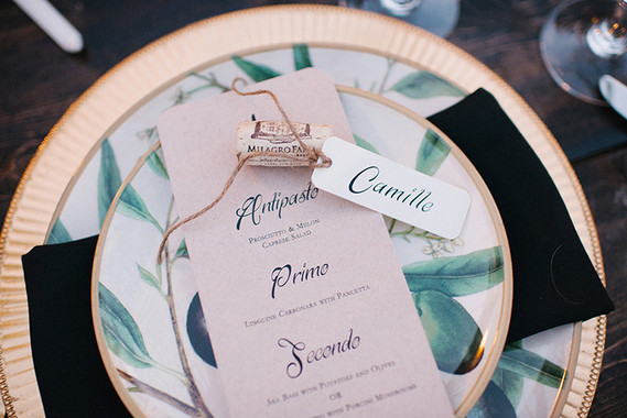 Wedding menu