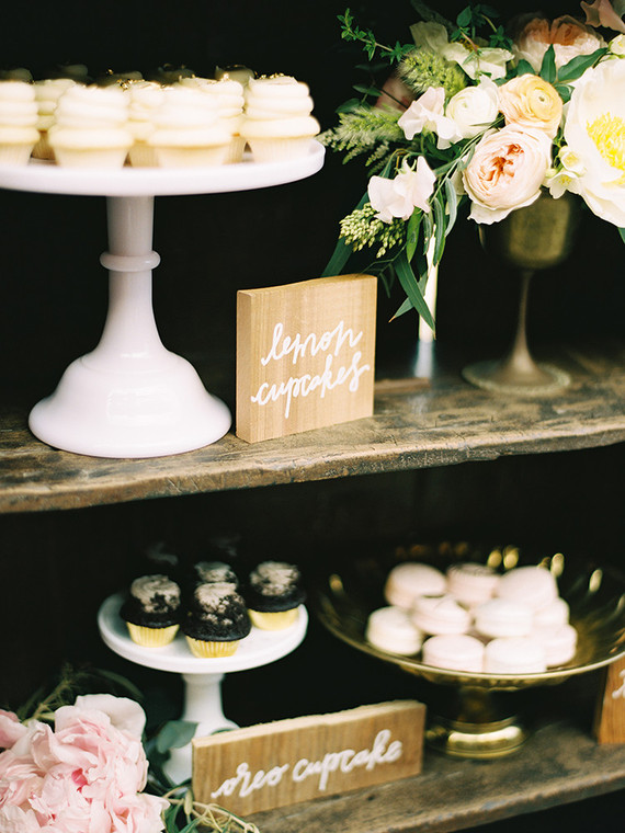 Wooden dessert signage