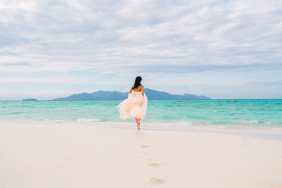 Beach bridal portrait
