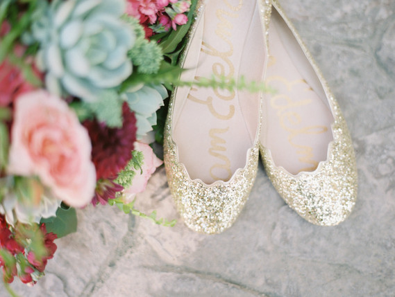 Gold wedding shoes