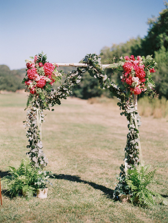 Rustic wedding altar