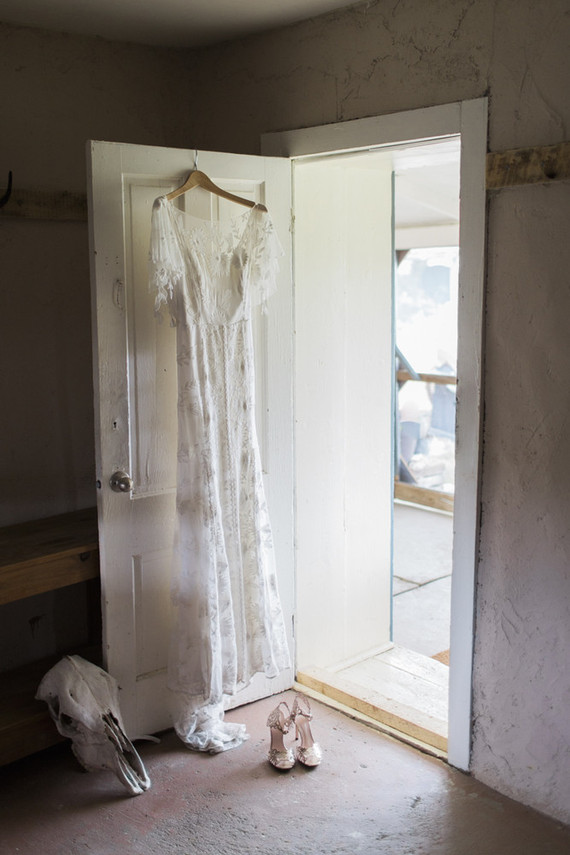 White bridal gown