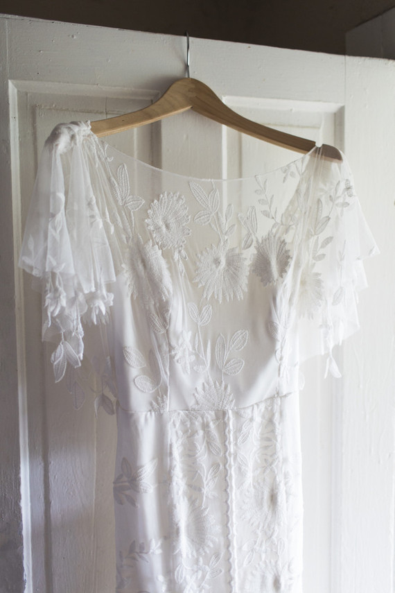 White bridal gown