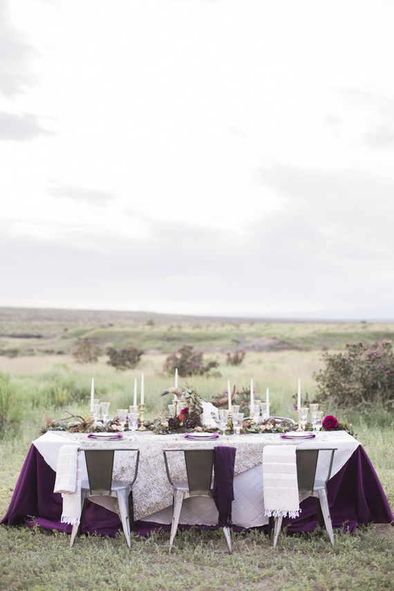 Bohemian wedding tablescape