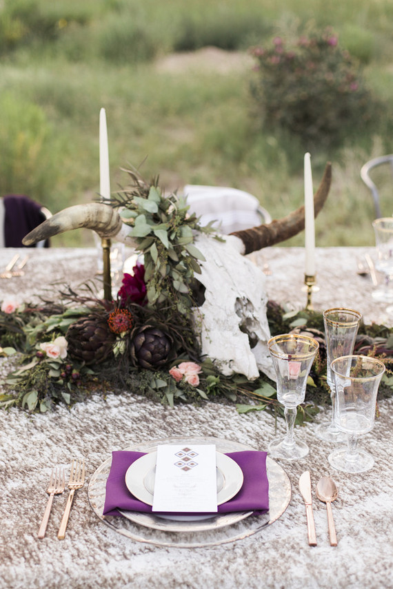 Bohemian wedding tablescape