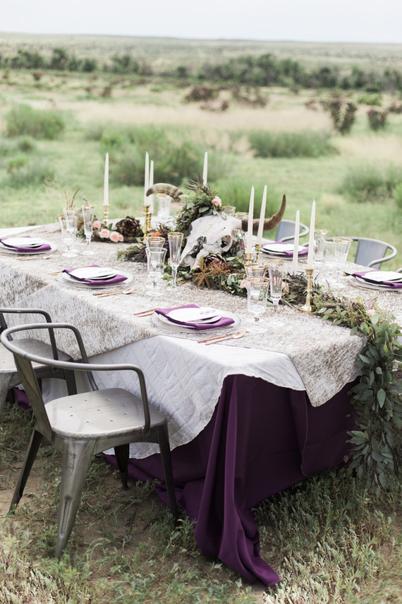 Bohemian wedding tablescape