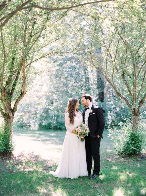 Outdoor wedding portrait