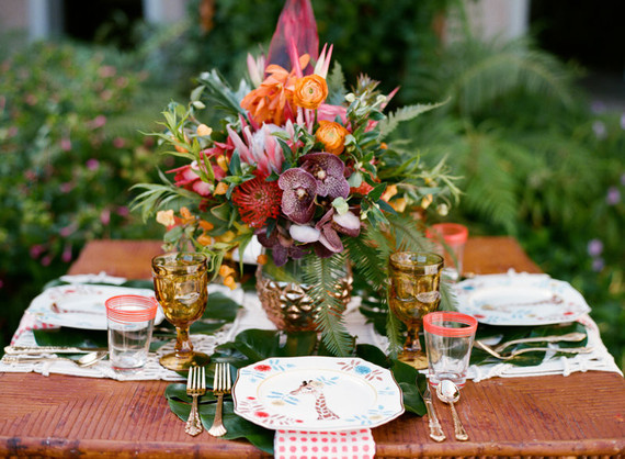 Tropical wedding florals