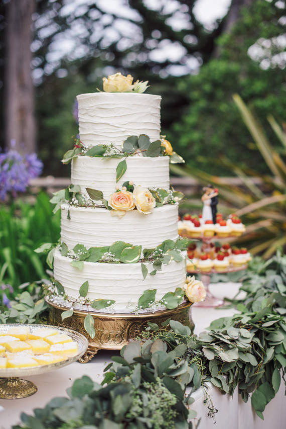 Four tiered wedding cake