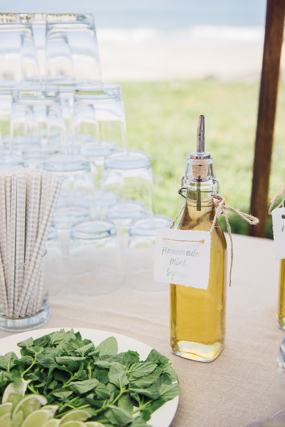 Homemade mint syrup