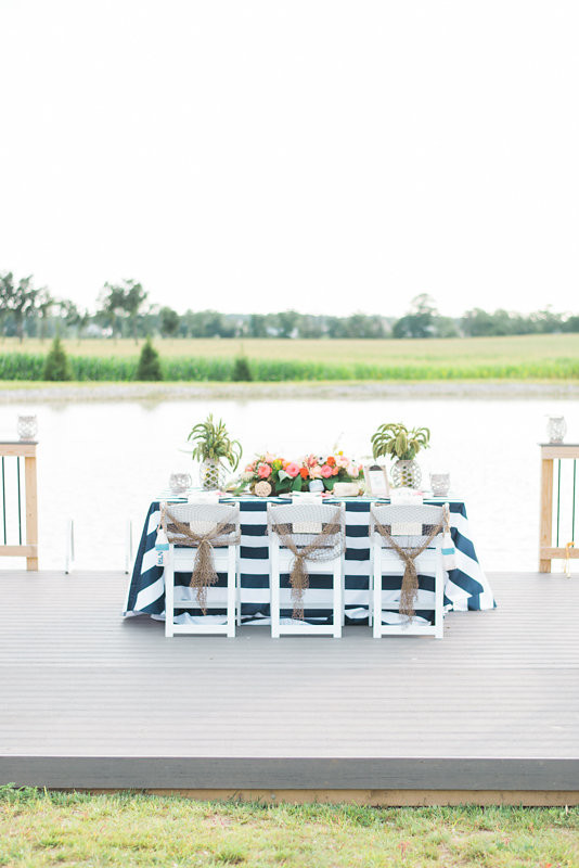 Nautical wedding tablescape
