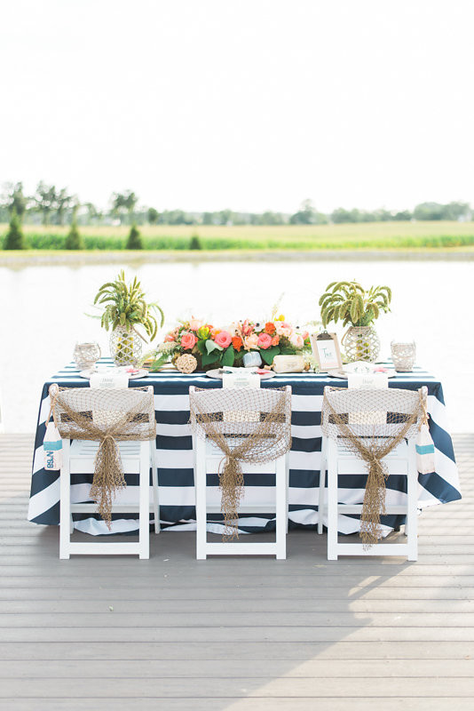 Nautical wedding tablescape