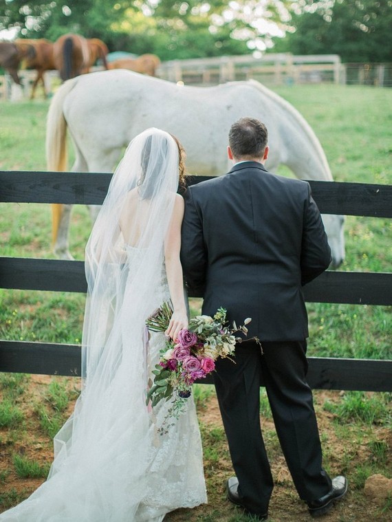 Outdoor wedding portrait