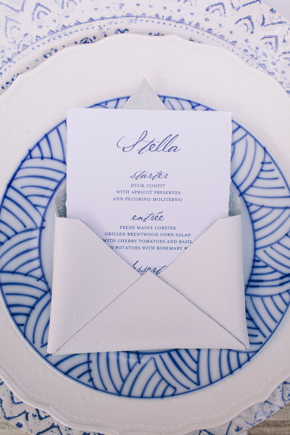 Wedding menu