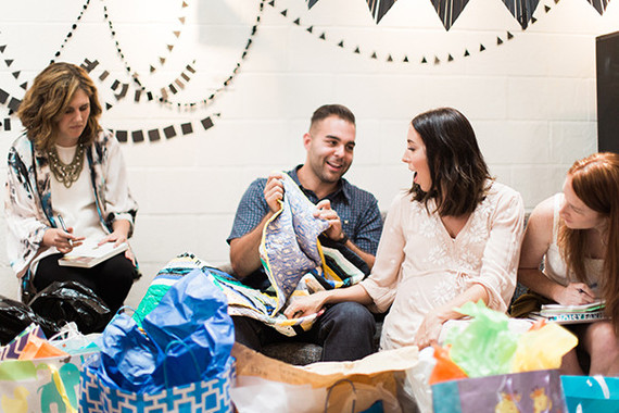 black and white baby shower