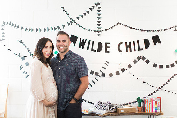 black and white baby shower