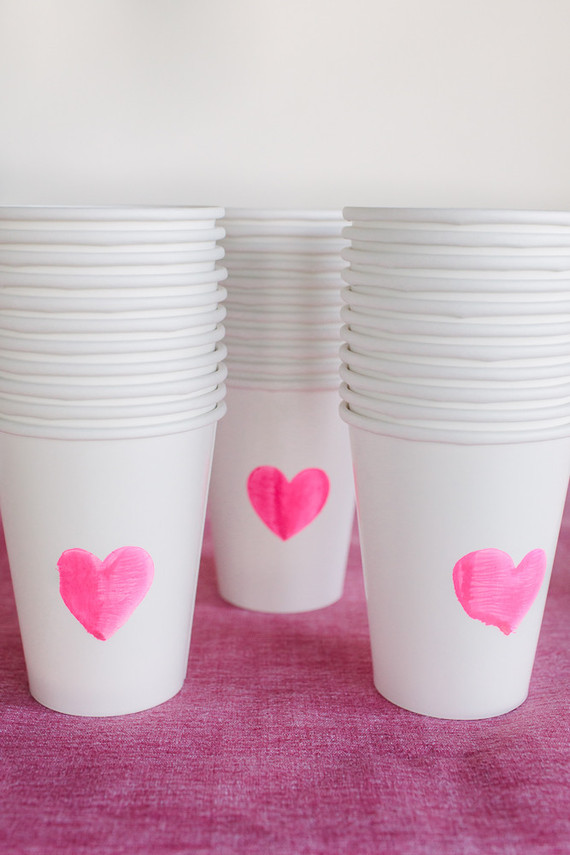 heart stamped cups