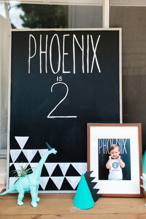 Modern dinosaur birthday party