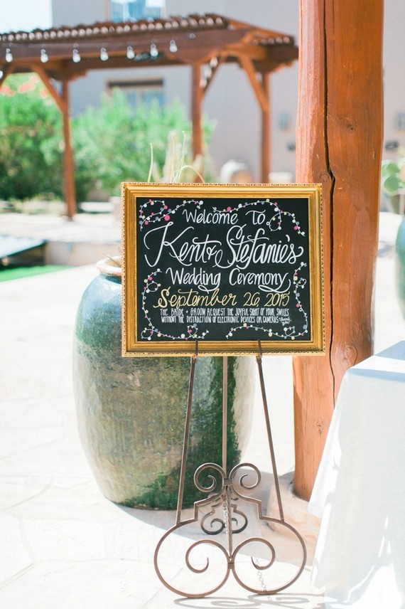 Chalkboard wedding signage