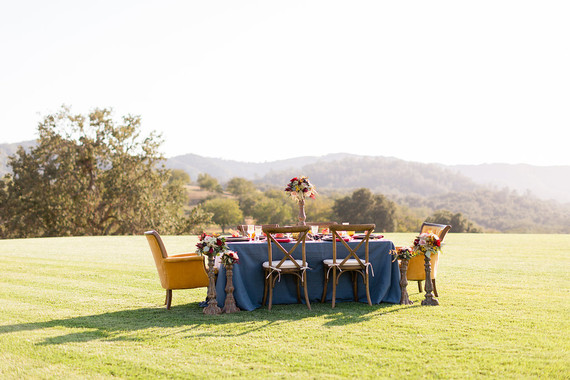 Romantic fall wine country wedding tablescape