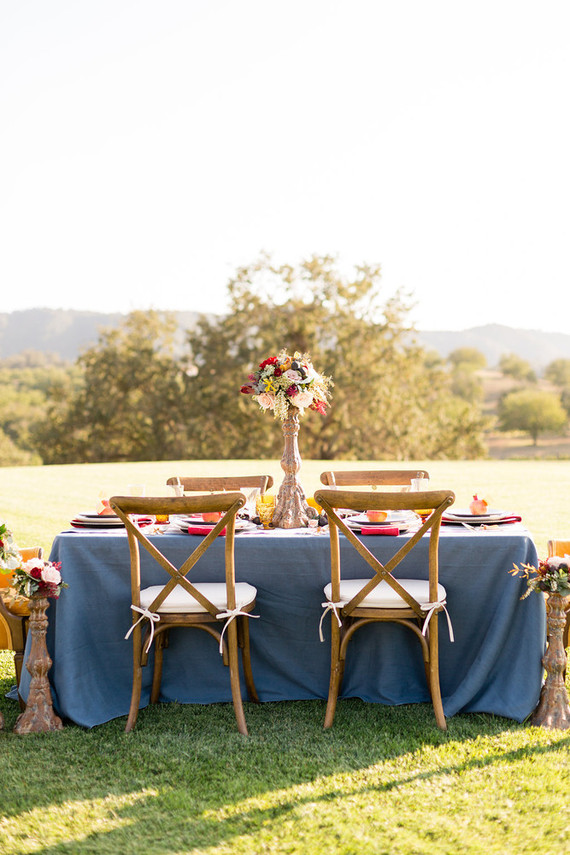 Fall wine country wedding tablescape