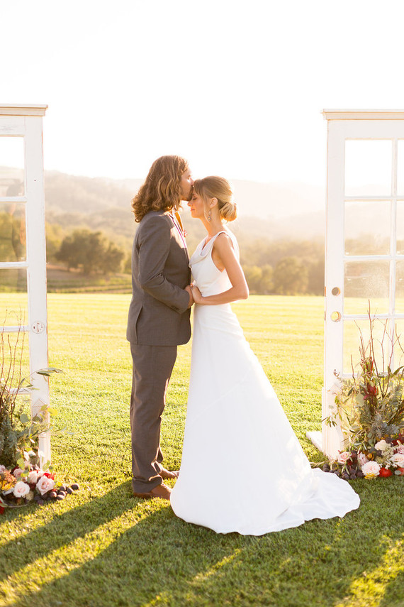 Fall wine country wedding portrait