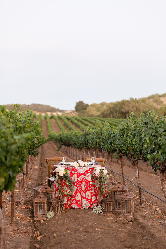 Fall wine country wedding tablescape
