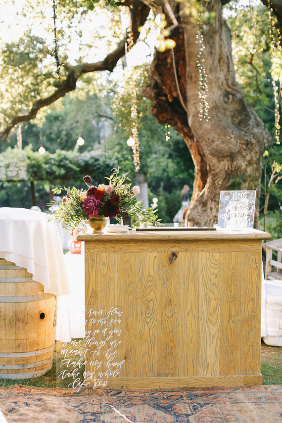 Rustic wedding bar