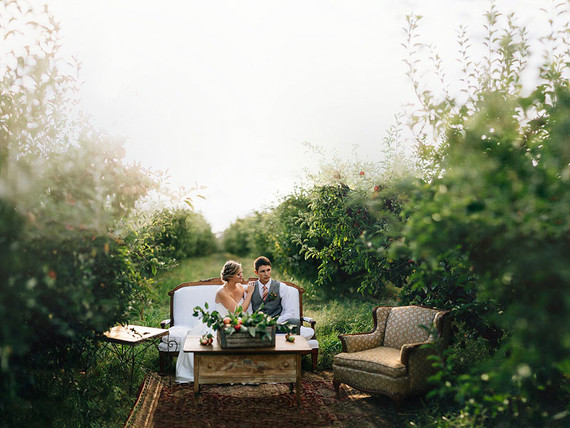 Rustic fall wedding portrait