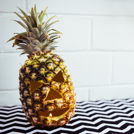 pineapple jack-o-lantern