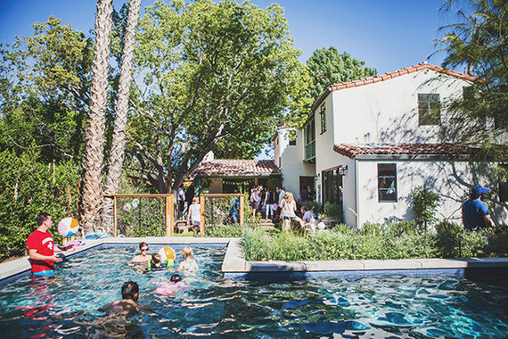 neon pool party for kids