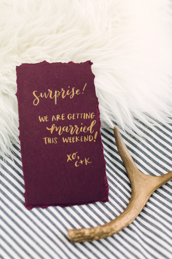 Surprise wedding invite