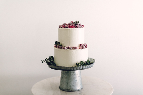 Cranberry topped wedding cake