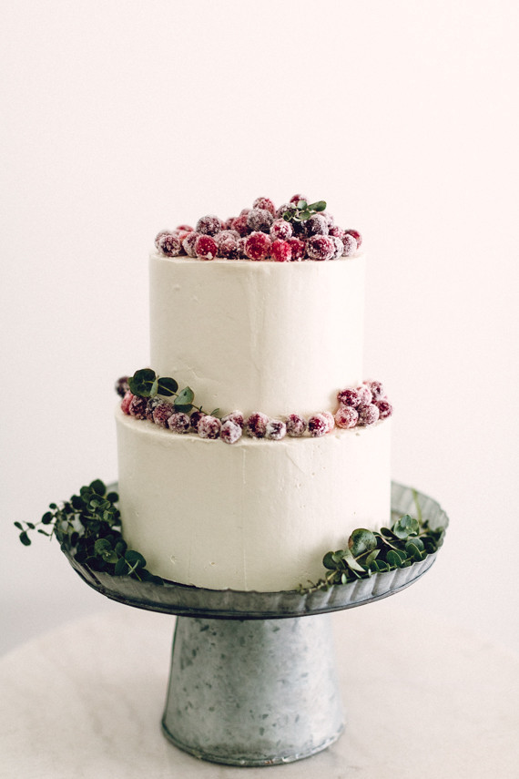Cranberry topped wedding cake