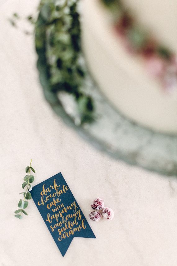 Cranberry topped wedding cake