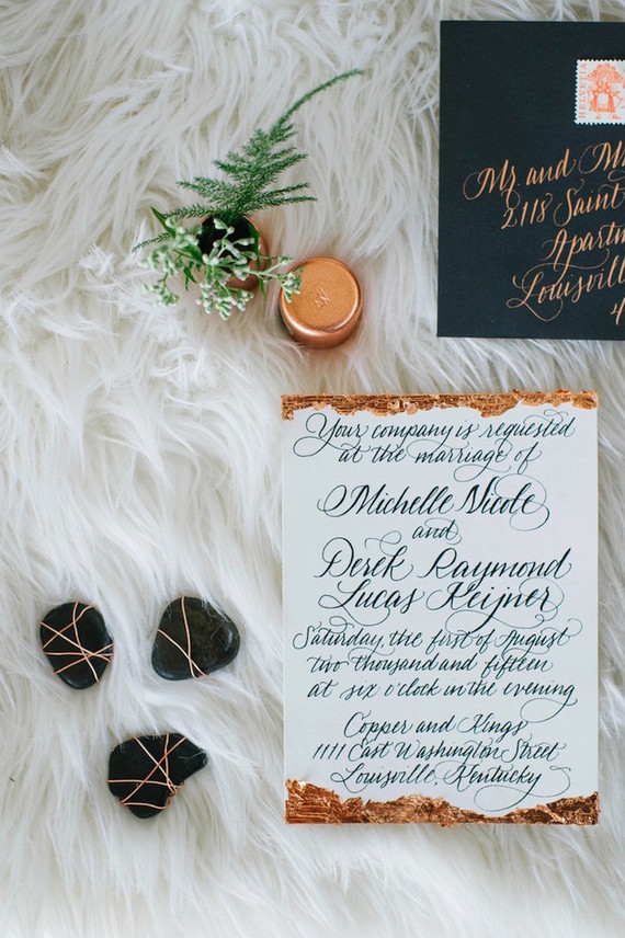 Modern wedding invitation suite