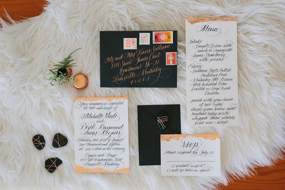 Modern wedding invitation suite