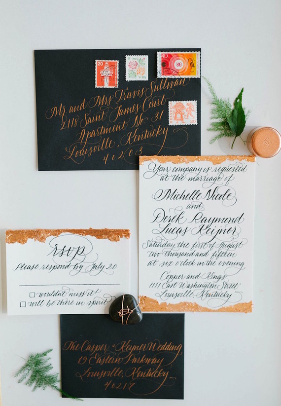 Modern wedding invitation suite