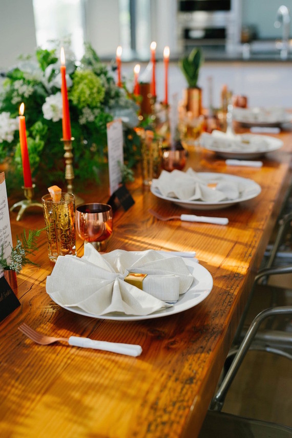 Modern wedding tablescape