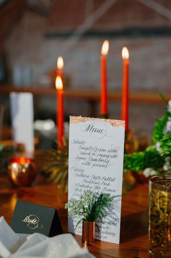 Wedding menu
