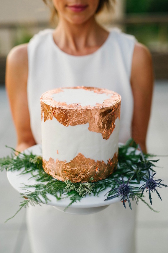 Copper foil wedding cake Inspiration