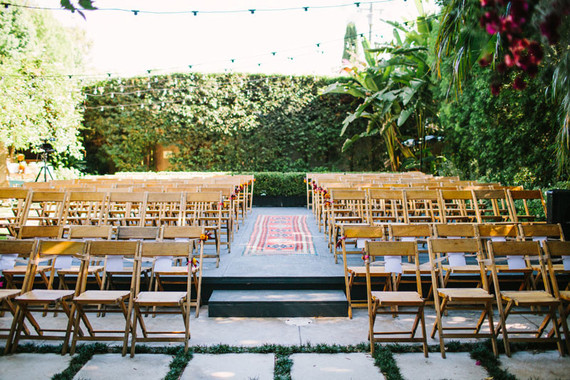 Backyard fiesta wedding ceremony