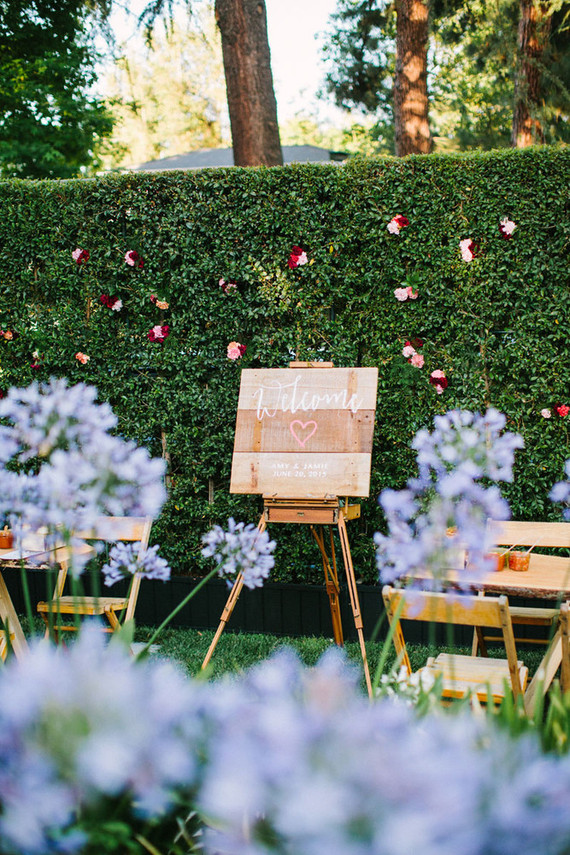 Wood wedding signage