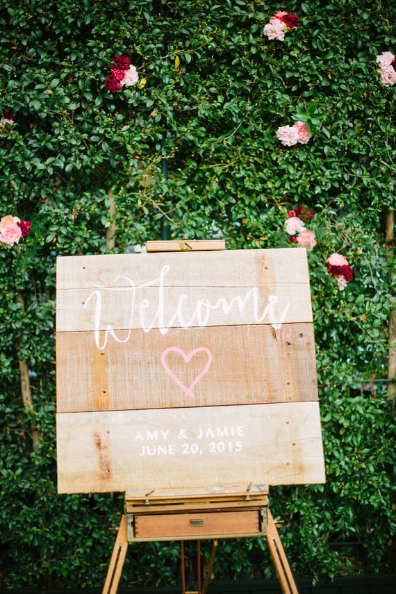 Wood wedding signage
