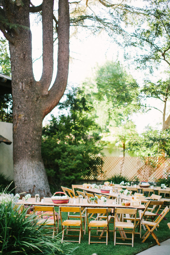 Backyard fiesta wedding reception