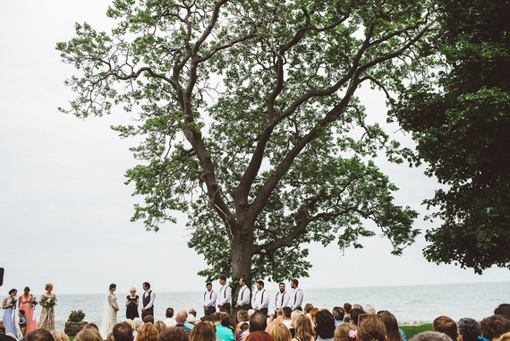 Lake house wedding ceremony