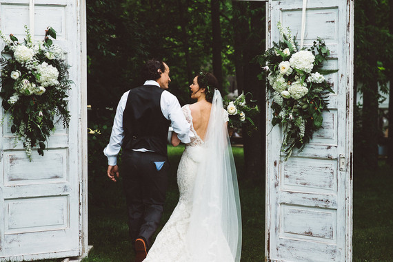 Rustic wedding ceremony