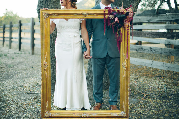 Gold trimmed vanity mirror